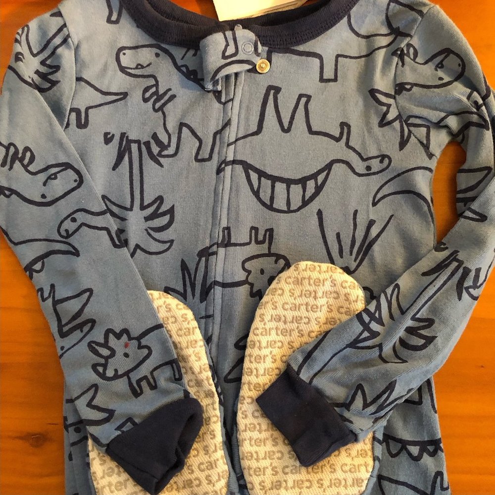 Carters 3T cotton dinosaur footie pajamas